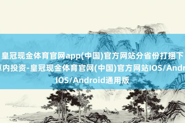 皇冠现金体育官网app(中国)官方网站分省份打捆下达中央预算内投资-皇冠现金体育官网(中国)官方网站IOS/Android通用版